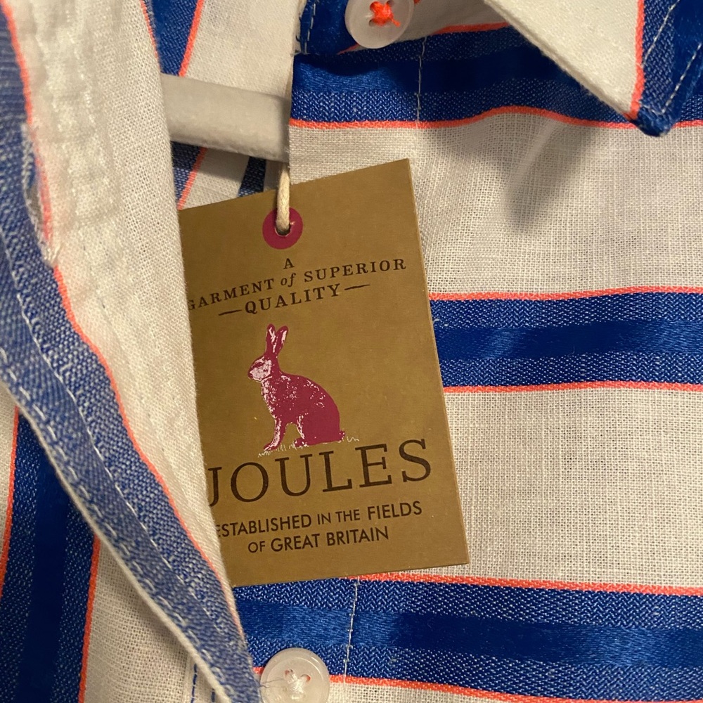 NWT Joules Womens Blue and White Striped Button up Shirt UK12/US8 - Picture 3 of 8